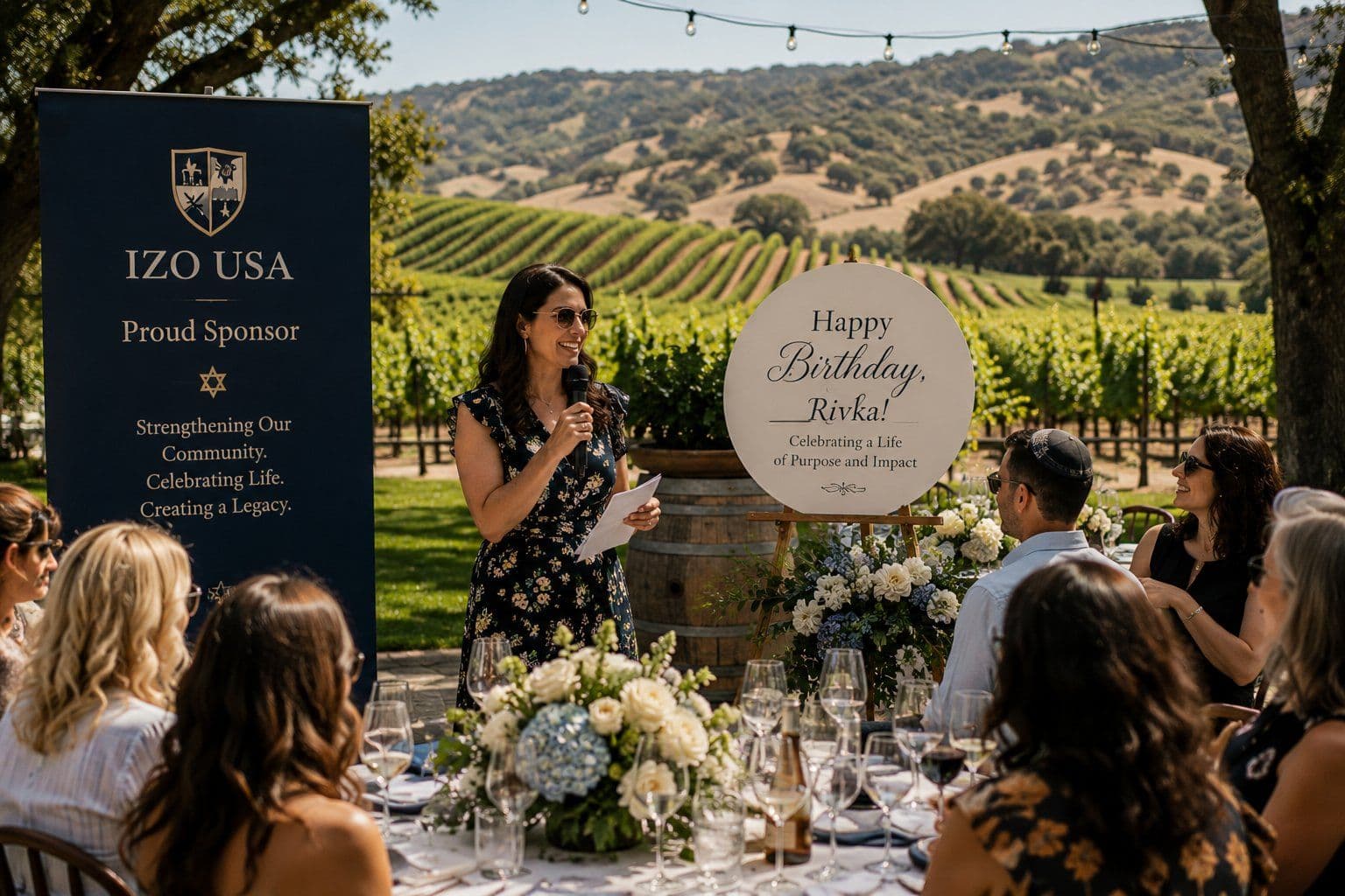 A quieter celebration moment at a vineyard